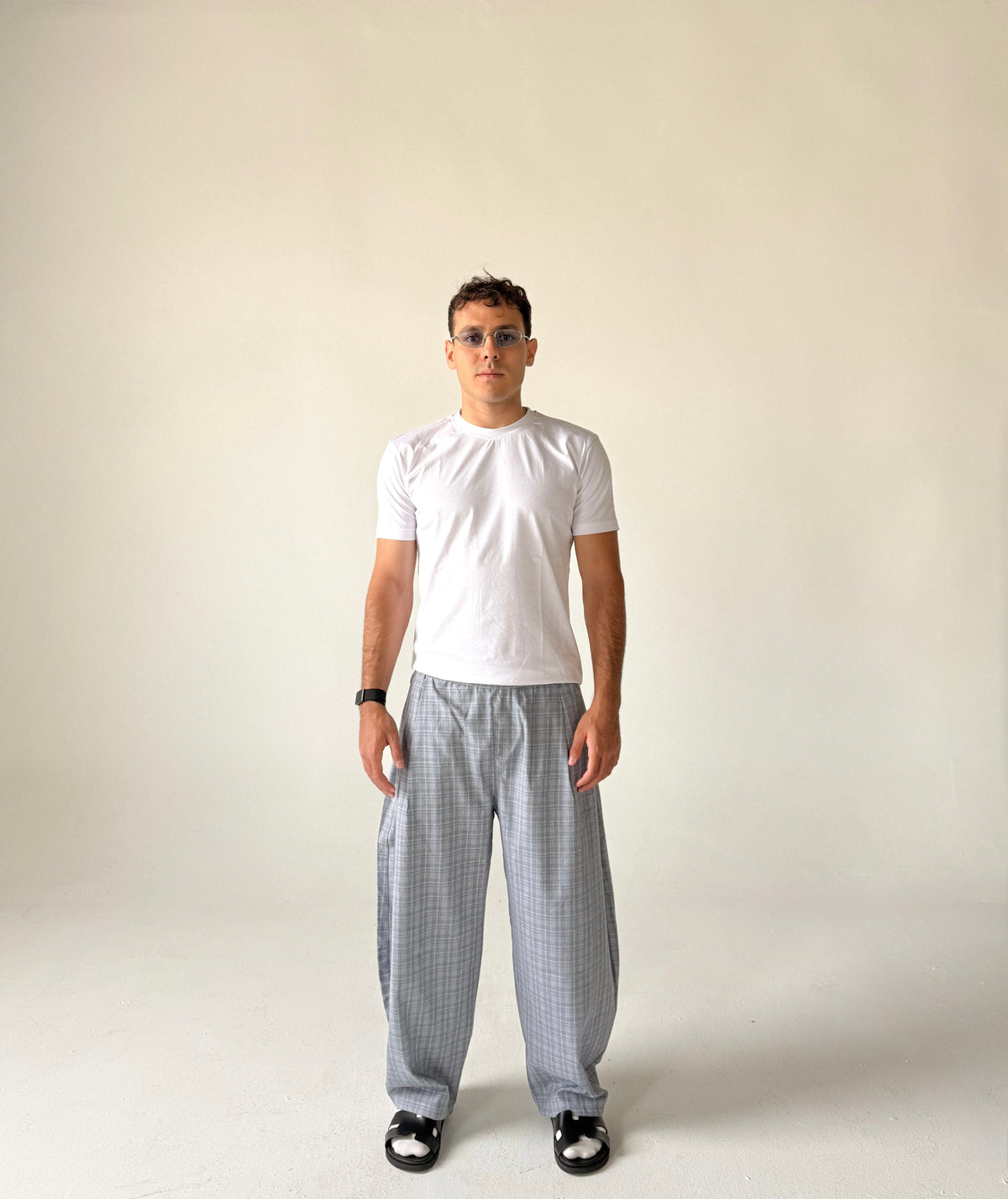 Sky Blue Checked Pants
