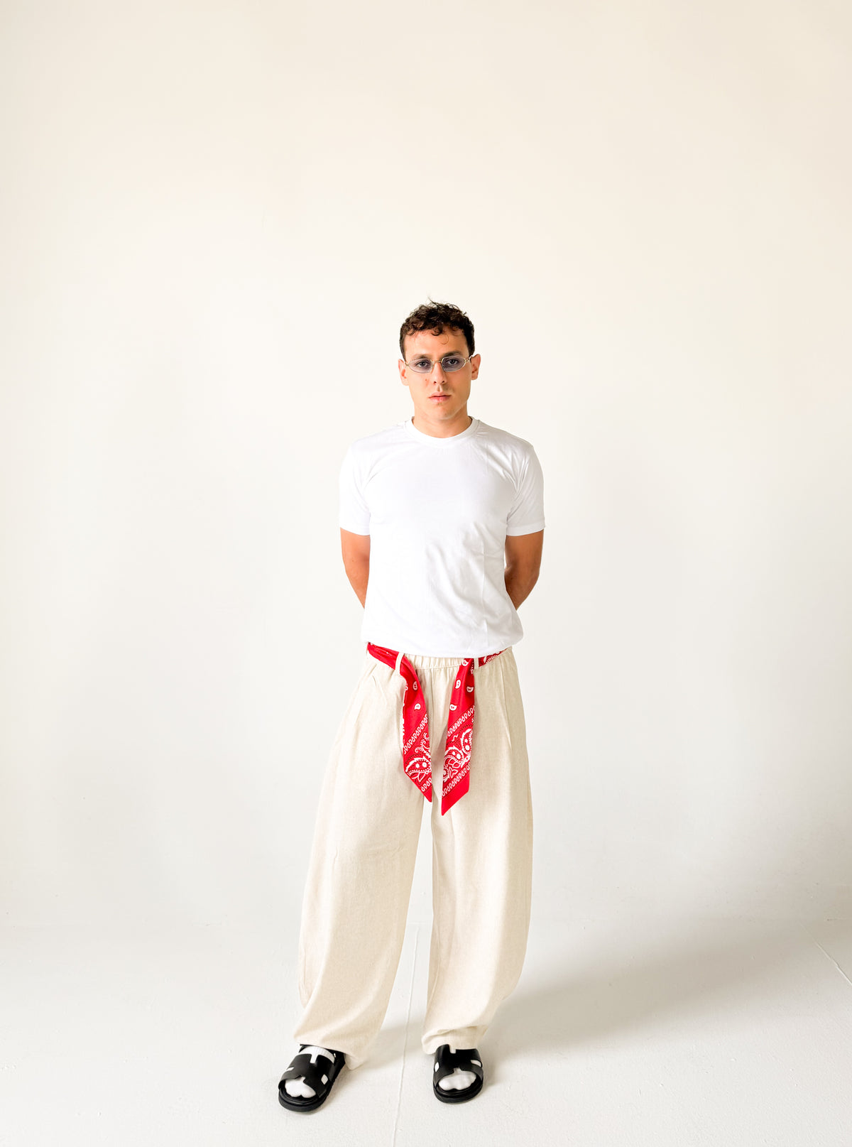 Linen Red Bandana Pants- THE BRB PANTS