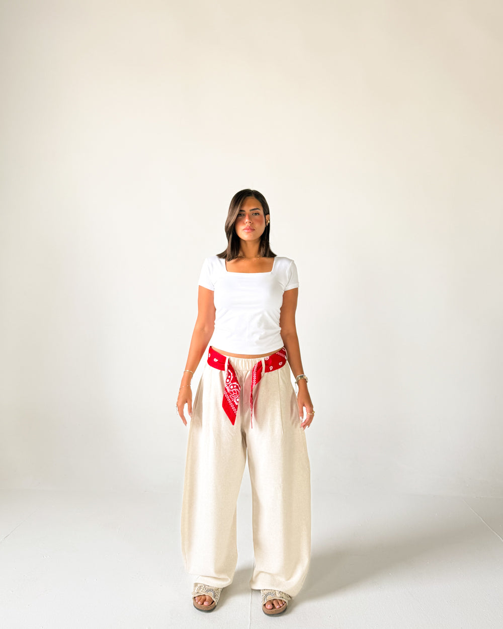 Linen Red Bandana Pants- THE BRB PANTS
