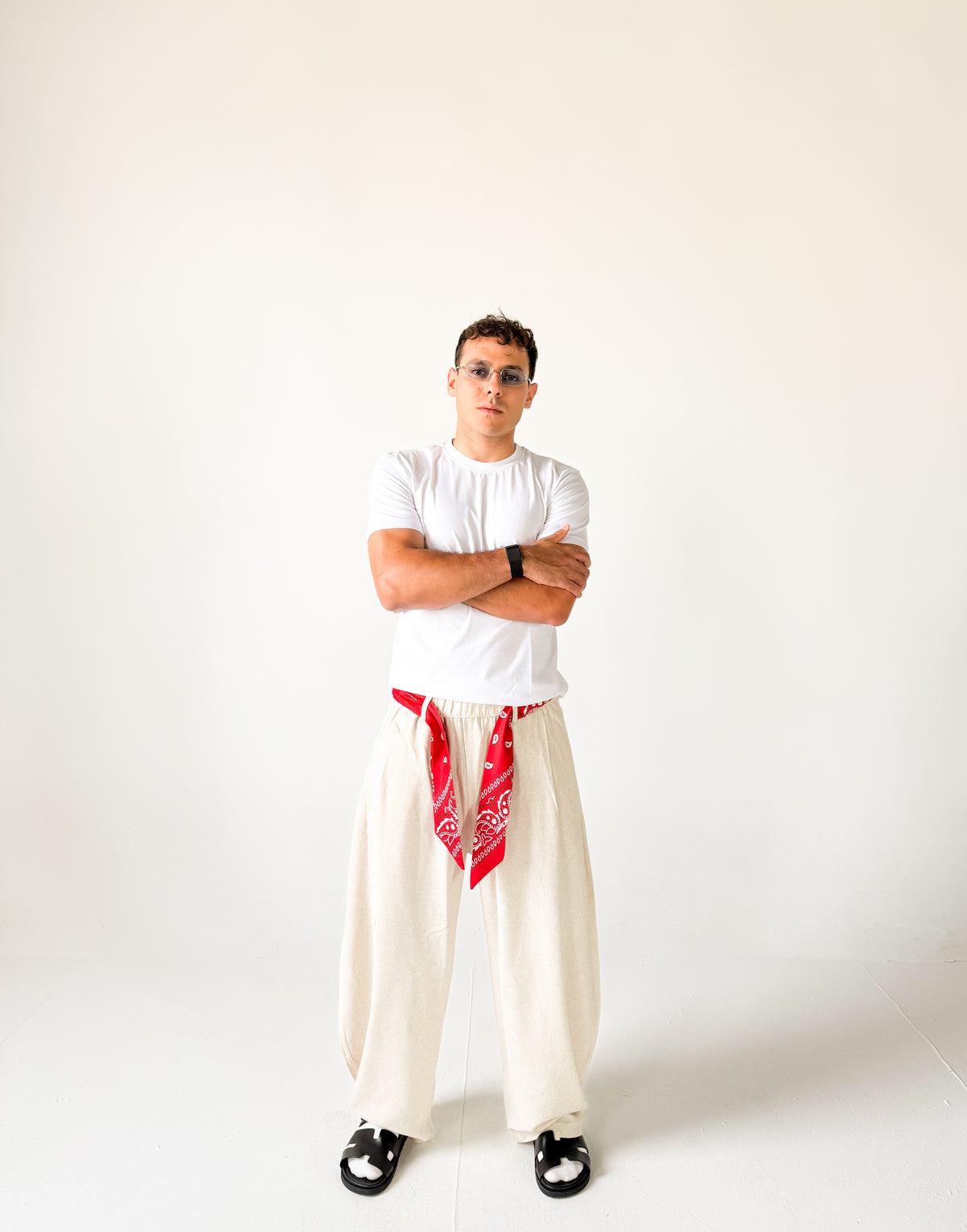 Linen Red Bandana Pants- THE BRB PANTS