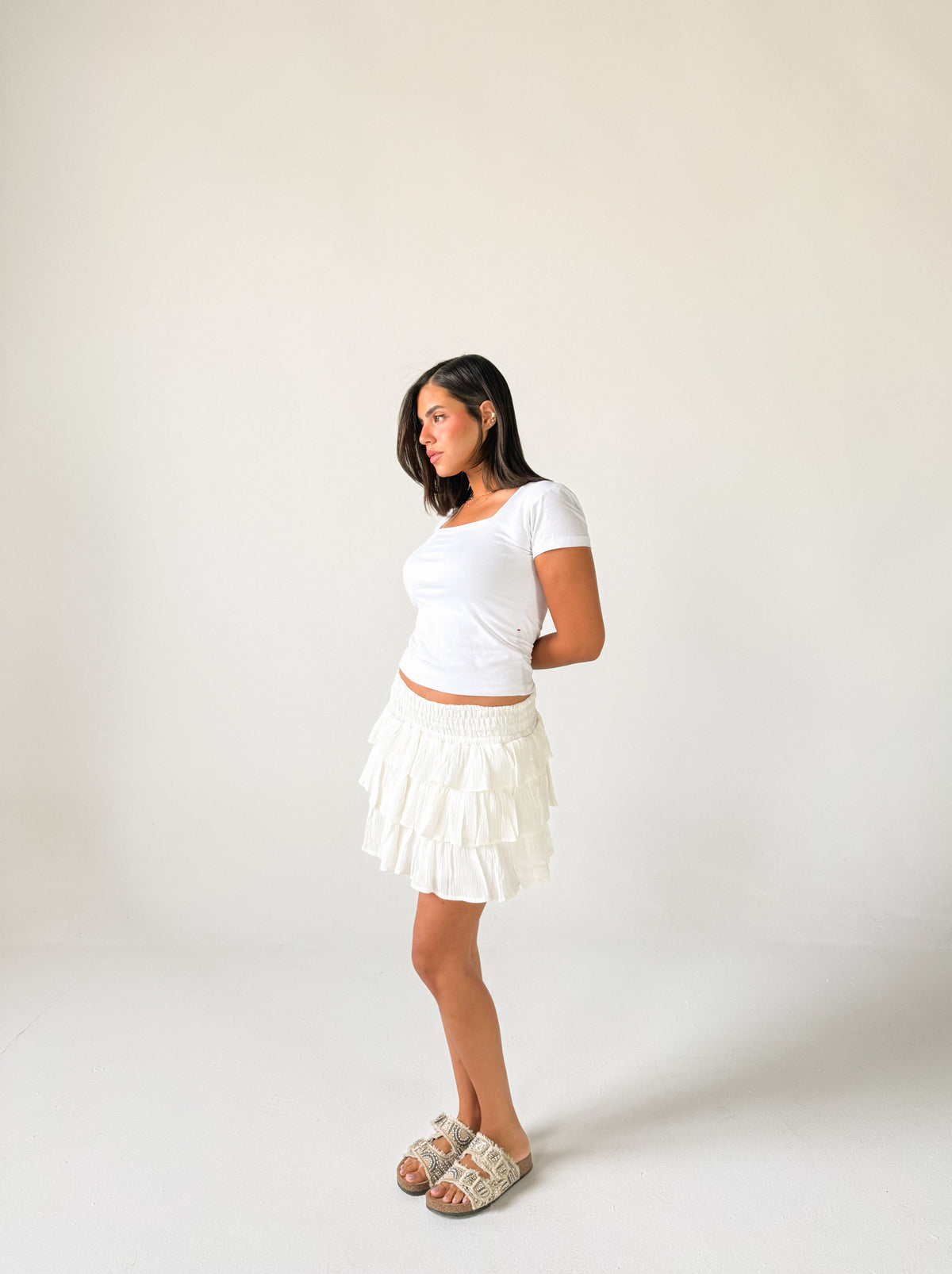 RUFFLED MINI SKIRT