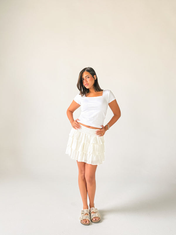 RUFFLED MINI SKIRT
