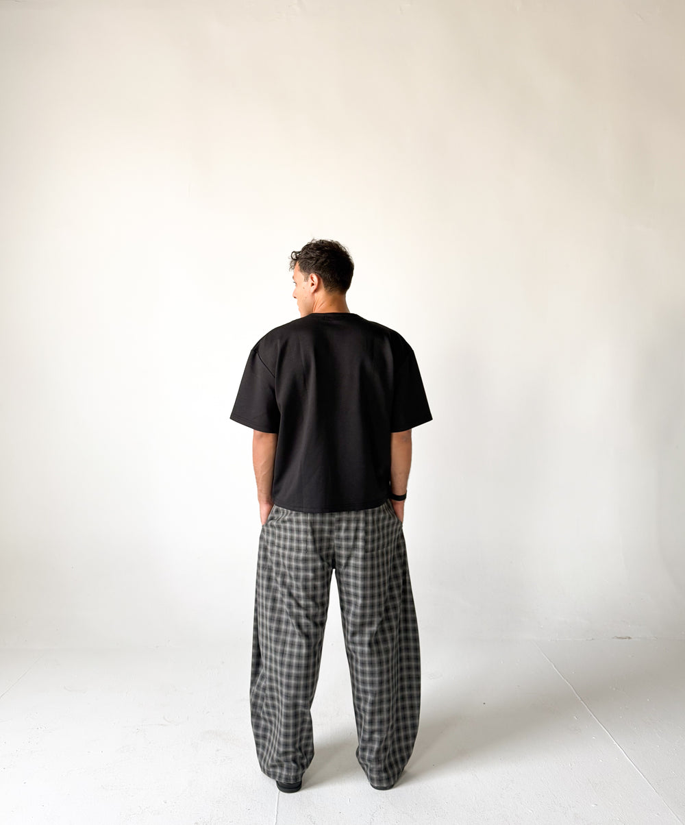 Black Checked Pants